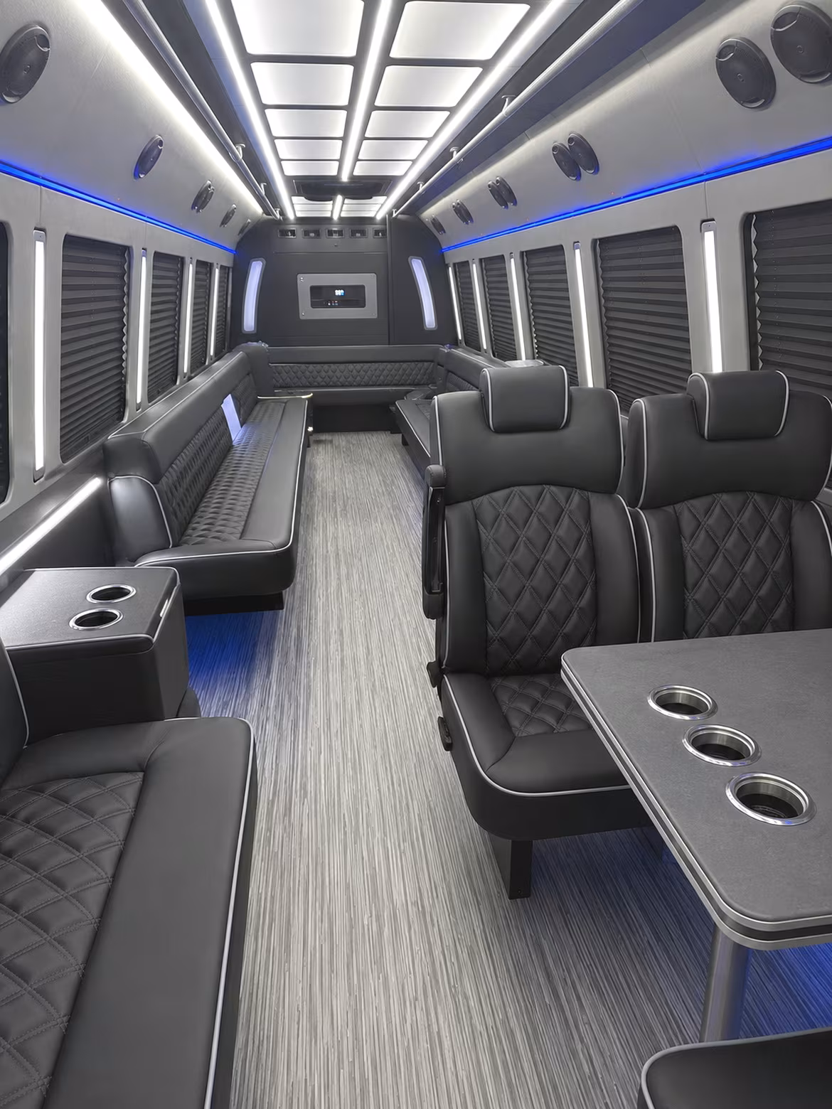 bristol 25 passenger party bus inside