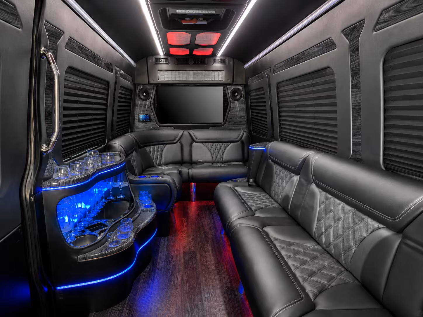 bristol 28 passenger party bus interior