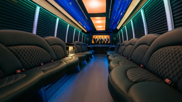 Interior of Charter Bus Company Bristol's Party Bus in Bristol